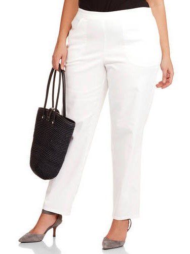 Women's Plus-Size 2-Pocket Pull-On Stretch Woven Pants